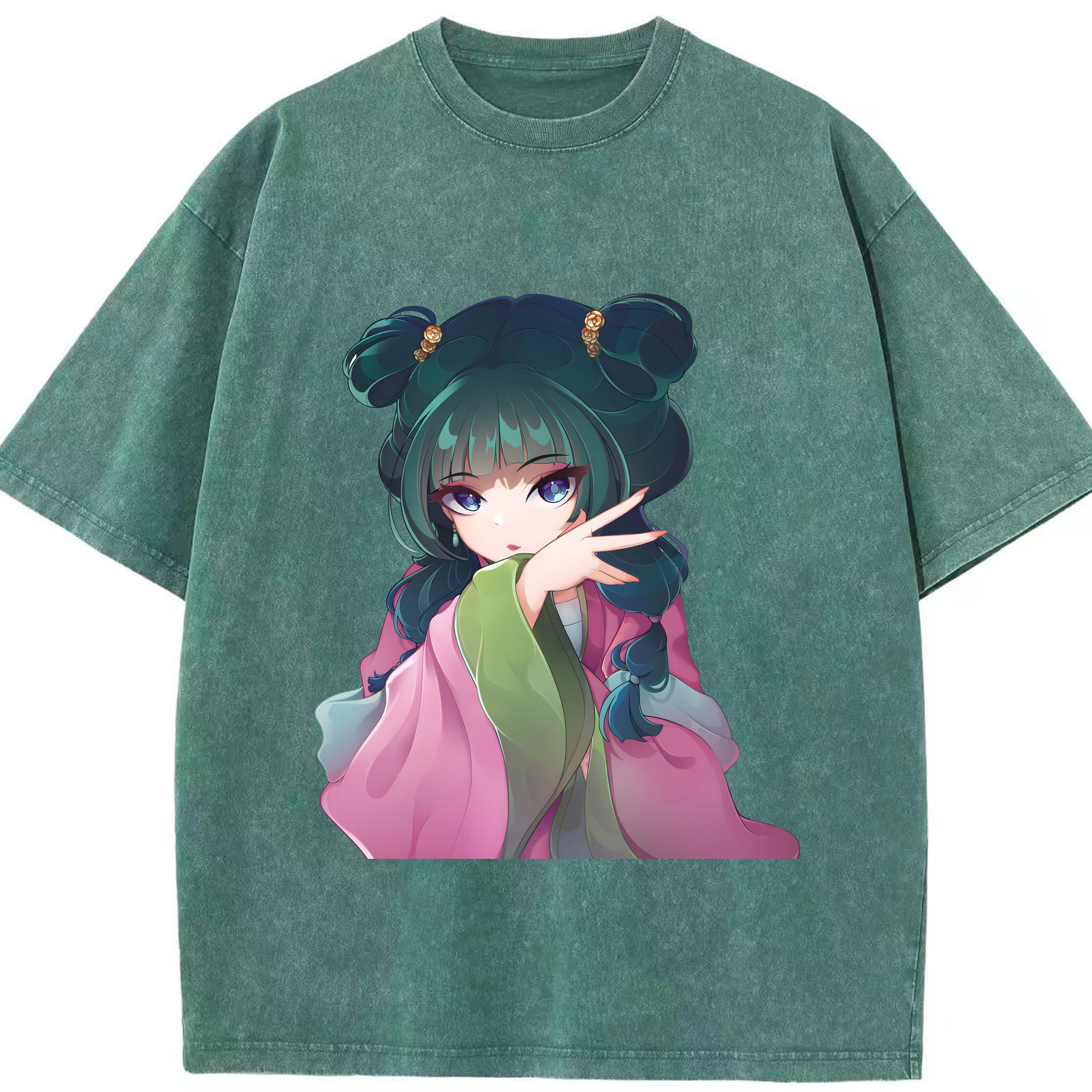 （画像用） 薬屋のひとりごと The Apothecary Diaries 綿100% ヴィンテージ風 半袖Tシャツ（フロントプリント）